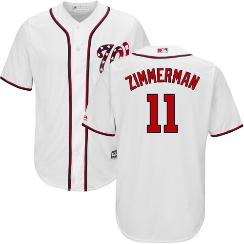 Nationals #11 Ryan Zimmerman White Cool Base Stitched Youth MLB Jersey